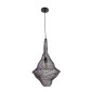 GloboStar® KENTUCKY 01872 Vintage Κρεμαστό Φωτιστικό Πλέγμα Μονόφωτο 1 x E27 IP20 Καφέ Μέταλλο - Μ35 x Π35 x Υ60cm