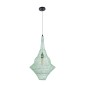 GloboStar® KENTUCKY 01873 Vintage Κρεμαστό Φωτιστικό Πλέγμα Μονόφωτο 1 x E27 IP20 Τιρκουάζ Μέταλλο - Μ35 x Π35 x Υ60cm