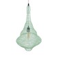 GloboStar® KENTUCKY 01873 Vintage Κρεμαστό Φωτιστικό Πλέγμα Μονόφωτο 1 x E27 IP20 Τιρκουάζ Μέταλλο - Μ35 x Π35 x Υ60cm