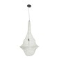 GloboStar® KENTUCKY 01874 Vintage Κρεμαστό Φωτιστικό Πλέγμα Μονόφωτο 1 x E27 IP20 Μπεζ Μέταλλο - Μ50 x Π50 x Υ90cm
