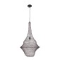 GloboStar® KENTUCKY 01875 Vintage Κρεμαστό Φωτιστικό Πλέγμα Μονόφωτο 1 x E27 IP20 Καφέ Μέταλλο - Μ50 x Π50 x Υ90cm