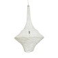 GloboStar® KENTUCKY 01877 Vintage Κρεμαστό Φωτιστικό Πλέγμα Μονόφωτο 1 x E27 IP20 Μπεζ Μέταλλο - Μ80 x Π80 x Υ140cm