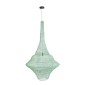 GloboStar® KENTUCKY 01879 Vintage Κρεμαστό Φωτιστικό Πλέγμα Μονόφωτο 1 x E27 IP20 Τιρκουάζ Μέταλλο - Μ80 x Π80 x Υ140cm