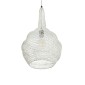 GloboStar® KENTUCKY 01880 Vintage Κρεμαστό Φωτιστικό Πλέγμα Μονόφωτο 1 x E27 IP20 Μπεζ Μέταλλο - Μ30 x Π30 x Υ50cm