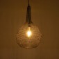 GloboStar® KENTUCKY 01881 Vintage Κρεμαστό Φωτιστικό Πλέγμα Μονόφωτο 1 x E27 IP20 Καφέ Μέταλλο - Μ30 x Π30 x Υ50cm