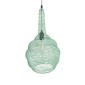 GloboStar® KENTUCKY 01882 Vintage Κρεμαστό Φωτιστικό Πλέγμα Μονόφωτο 1 x E27 IP20 Τιρκουάζ Μέταλλο - Μ30 x Π30 x Υ50cm