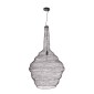 GloboStar® KENTUCKY 01884 Vintage Κρεμαστό Φωτιστικό Πλέγμα Μονόφωτο 1 x E27 IP20 Καφέ Μέταλλο - Μ60 x Π60 x Υ90cm