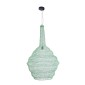GloboStar® KENTUCKY 01885 Vintage Κρεμαστό Φωτιστικό Πλέγμα Μονόφωτο 1 x E27 IP20 Τιρκουάζ Μέταλλο - Μ60 x Π60 x Υ90cm