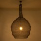 GloboStar® KENTUCKY 01887 Vintage Κρεμαστό Φωτιστικό Πλέγμα Μονόφωτο 1 x E27 IP20 Καφέ Μέταλλο - Μ90 x Π90 x Y110cm