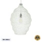 GloboStar® KENTUCKY 01898 Vintage Κρεμαστό Φωτιστικό Πλέγμα Μονόφωτο 1 x E27 IP20 Μπεζ Μέταλλο - Μ40 x Π40 x Y60cm