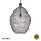 GloboStar® KENTUCKY 01899 Vintage Κρεμαστό Φωτιστικό Πλέγμα Μονόφωτο 1 x E27 IP20 Καφέ Μέταλλο - Μ40 x Π40 x Y60cm