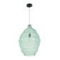 GloboStar® KENTUCKY 01900 Vintage Κρεμαστό Φωτιστικό Πλέγμα Μονόφωτο 1 x E27 IP20 Τιρκουάζ Μέταλλο - Μ40 x Π40 x Y60cm