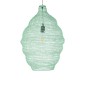 GloboStar® KENTUCKY 01900 Vintage Κρεμαστό Φωτιστικό Πλέγμα Μονόφωτο 1 x E27 IP20 Τιρκουάζ Μέταλλο - Μ40 x Π40 x Y60cm