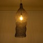 GloboStar® KENTUCKY 01905 Vintage Κρεμαστό Φωτιστικό Πλέγμα Μονόφωτο 1 x E27 IP20 Καφέ Μέταλλο - Μ30 x Π30 x Y80cm