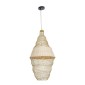GloboStar® KENTUCKY 01910 Vintage Κρεμαστό Φωτιστικό Πλέγμα Μονόφωτο 1 x E27 IP20 Μπεζ Μέταλλο - Μ40 x Π40 x Υ80cm