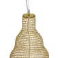 GloboStar® KENTUCKY 01910 Vintage Κρεμαστό Φωτιστικό Πλέγμα Μονόφωτο 1 x E27 IP20 Μπεζ Μέταλλο - Μ40 x Π40 x Υ80cm