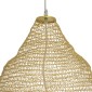 GloboStar® KENTUCKY 01911 Vintage Κρεμαστό Φωτιστικό Πλέγμα Μονόφωτο 1 x E27 IP20 Μπεζ Μέταλλο - Μ60 x Π60 x Υ80cm