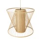 GloboStar® HIBISCUS 01925 Boho Κρεμαστό Φωτιστικό Πλέγμα Μονόφωτο 1 x E27 IP20 Μπεζ Ξύλο - Μ60 x Π60 x Υ50cm