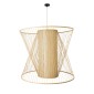 GloboStar® HIBISCUS 01926 Boho Κρεμαστό Φωτιστικό Πλέγμα Μονόφωτο 1 x E27 IP20 Μπεζ Ξύλο - Μ100 x Π100 x Υ90cm