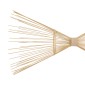 GloboStar® FISH 01927 Μοντέρνο Κρεμαστό Φωτιστικό Πλέγμα Δίφωτο 2 x E27 IP20 Μπεζ Ξύλο - Μ130 x Π42 x Υ42cm