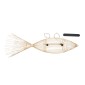GloboStar® FISH 01927 Μοντέρνο Κρεμαστό Φωτιστικό Πλέγμα Δίφωτο 2 x E27 IP20 Μπεζ Ξύλο - Μ130 x Π42 x Υ42cm