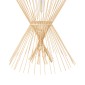 GloboStar® YOSHI 01928 Boho Κρεμαστό Φωτιστικό Πλέγμα Μονόφωτο 1 x E27 IP20 Μπεζ Ξύλο - Μ35 x Π35 x Υ60cm