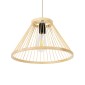 GloboStar® TYGEE 01930 Boho Κρεμαστό Φωτιστικό Πλέγμα Μονόφωτο 1 x E27 IP20 Μπεζ Ξύλο - Μ35 x Π35 x Υ22cm