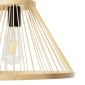 GloboStar® TYGEE 01930 Boho Κρεμαστό Φωτιστικό Πλέγμα Μονόφωτο 1 x E27 IP20 Μπεζ Ξύλο - Μ35 x Π35 x Υ22cm