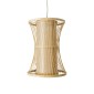 GloboStar® HIBISCUS 01932 Boho Κρεμαστό Φωτιστικό Πλέγμα Μονόφωτο 1 x E27 IP20 Μπεζ Ξύλο - Μ30 x Π30 x Υ40cm