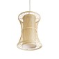 GloboStar® HIBISCUS 01932 Boho Κρεμαστό Φωτιστικό Πλέγμα Μονόφωτο 1 x E27 IP20 Μπεζ Ξύλο - Μ30 x Π30 x Υ40cm