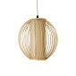 GloboStar® HIBISCUS 01934 Boho Κρεμαστό Φωτιστικό Πλέγμα Μονόφωτο 1 x E27 IP20 Μπεζ Ξύλο - Μ28 x Π28 x Υ28cm
