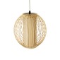 GloboStar® HIBISCUS 01934 Boho Κρεμαστό Φωτιστικό Πλέγμα Μονόφωτο 1 x E27 IP20 Μπεζ Ξύλο - Μ28 x Π28 x Υ28cm