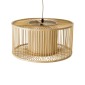 GloboStar® HIBISCUS 01935 Boho Κρεμαστό Φωτιστικό Πλέγμα Μονόφωτο 1 x E27 IP20 Μπεζ Ξύλο - Μ40 x Π40 x Υ20cm