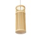 GloboStar® HIBISCUS 01937 Boho Κρεμαστό Φωτιστικό Πλέγμα Μονόφωτο 1 x E27 IP20 Μπεζ Ξύλο - Μ13 x Π13 x Υ35cm