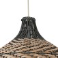 GloboStar® SEYCHELLES 01948 Boho Κρεμαστό Φωτιστικό Καμπάνα Μονόφωτο 1 x E27 IP20 Μπεζ, Χακί & Καφέ Ξύλο - Μ40 x Π40 x Υ40cm