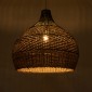 GloboStar® SEYCHELLES 01949 Boho Κρεμαστό Φωτιστικό Καμπάνα Μονόφωτο 1 x E27 IP20 Μπεζ, Καφέ & Χακί Ξύλο - Μ60 x Π60 x Υ60cm