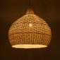 GloboStar® SANTACRUZ 01951 Boho Κρεμαστό Φωτιστικό Καμπάνα Μονόφωτο 1 x E27 IP20 Μπεζ & Καφέ Ξύλο - Μ60 x Π60 x Υ60cm