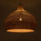 GloboStar® PANAMA 01953 Boho Κρεμαστό Φωτιστικό Καμπάνα Μονόφωτο 1 x E27 IP20 Καφέ & Μπεζ Ξύλο - Μ60 x Π60 x Υ60cm