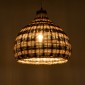 GloboStar® JAMAICA 01954 Boho Κρεμαστό Φωτιστικό Καμπάνα Μονόφωτο 1 x E27 IP20 Μπεζ & Χακί Ξύλο - Μ40 x Π40 x Υ37cm