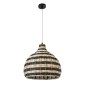 GloboStar® JAMAICA 01954 Boho Κρεμαστό Φωτιστικό Καμπάνα Μονόφωτο 1 x E27 IP20 Μπεζ & Χακί Ξύλο - Μ40 x Π40 x Υ37cm