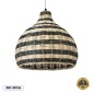 GloboStar® JAMAICA 01954 Boho Κρεμαστό Φωτιστικό Καμπάνα Μονόφωτο 1 x E27 IP20 Μπεζ & Χακί Ξύλο - Μ40 x Π40 x Υ37cm