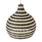GloboStar® JAMAICA 01955 Boho Κρεμαστό Φωτιστικό Καμπάνα Μονόφωτο 1 x E27 IP20 Μπεζ & Χακί Ξύλο - Μ60 x Π60 x Υ60cm