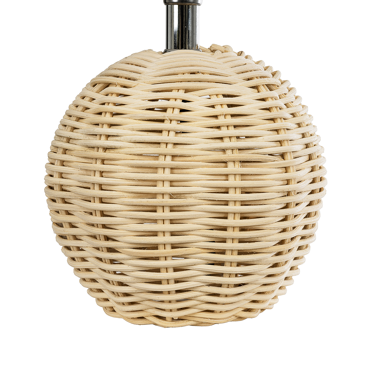 GloboStar® HASUMI 01957 Boho Επιτραπέζιο Φωτιστικό Πορτατίφ Μονόφωτο 1 x E27 AC220-240V IP20 - Φ19 x Υ30cm - Μπεζ Ξύλινο Ρατάν Πλέγμα με Λευκό Καπέλο