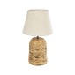 GloboStar® HOLOKAI 01960 Boho Επιτραπέζιο Φωτιστικό Πορτατίφ Μονόφωτο 1 x E27 AC220-240V IP20 - Φ23 x Υ40cm - Μπεζ Φυσική Ράφια Άχυρο Πλέγμα με Μπεζ Καπέλο