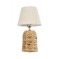 GloboStar® HOLOKAI 01960 Boho Επιτραπέζιο Φωτιστικό Πορτατίφ Μονόφωτο 1 x E27 AC220-240V IP20 - Φ23 x Υ40cm - Μπεζ Φυσική Ράφια Άχυρο Πλέγμα με Μπεζ Καπέλο