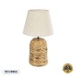 GloboStar® HOLOKAI 01960 Boho Επιτραπέζιο Φωτιστικό Πορτατίφ Μονόφωτο 1 x E27 AC220-240V IP20 - Φ23 x Υ40cm - Μπεζ Φυσική Ράφια Άχυρο Πλέγμα με Μπεζ Καπέλο