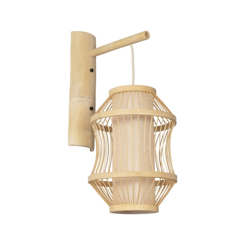 GLOBOSTAR® TULUM 01971 Boho Φωτιστικό Τοίχου - Απλίκα με Ντουί 1 x E27 AC 220-240V IP20 - Μπεζ - Μ24 x Π32 x Υ55cm