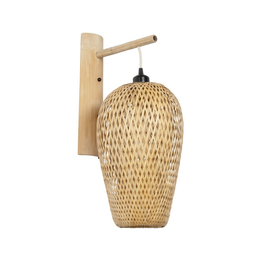 GLOBOSTAR® SELVA 01977 Boho Φωτιστικό Τοίχου - Απλίκα με Ντουί 1 x E27 AC 220-240V IP20 - Μπεζ - Μ24 x Π32 x Υ56cm