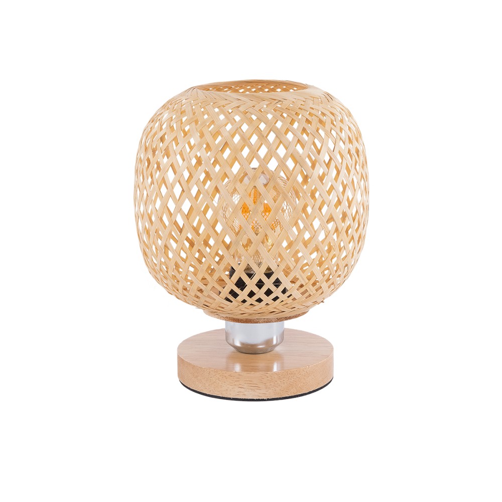 GLOBOSTAR® KERRY 01981 Boho Επιτραπέζιο Φωτιστικό Πορτατίφ με Ντουί 1 x E27 AC 220-240V IP20 - Μπεζ - Μ18 x Π18 x Υ25cm