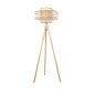 GloboStar® POPPY 01989 Boho Επιδαπέδιο Φωτιστικό Μονόφωτο 1 x E27 IP20 Μπεζ Ξύλο - Μ58 x Π58 x Υ149cm